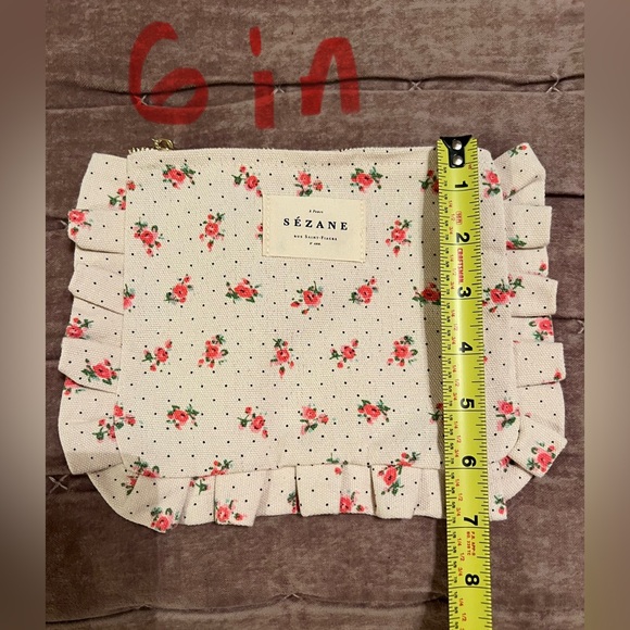 Sezane Floral Print Pouch w/Zipper NEW w/out Tags - Picture 5 of 5